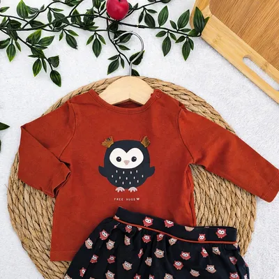 Haut manches longues + jupe Cuddles & Smiles, 3 mois